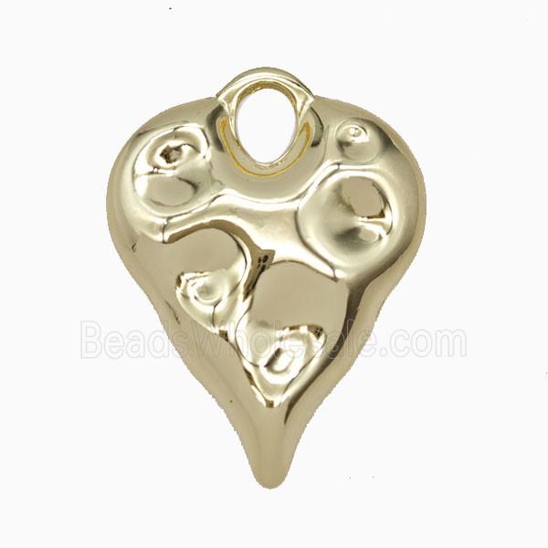 Copper Heart Pendant Hammered Gold Plated