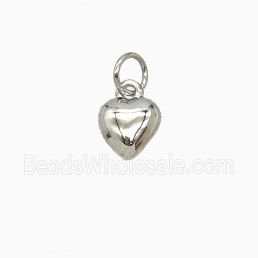 Copper Heart Pendant Platinum Plated