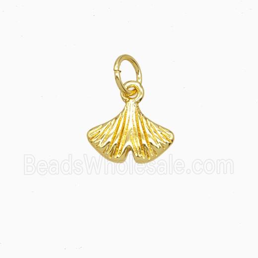 Copper Ginkgo Leaf Pendant Gold Plated