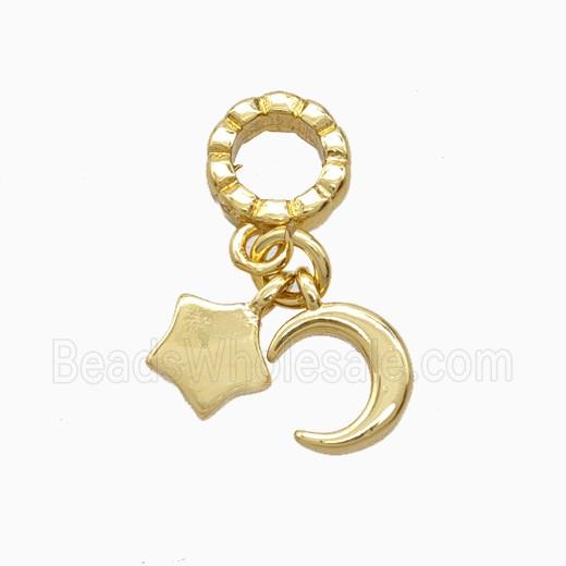 Copper Moon And Star Pendant Gold Plated