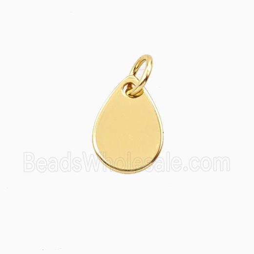 Copper Teardrop Pendant Flat Gold Plated