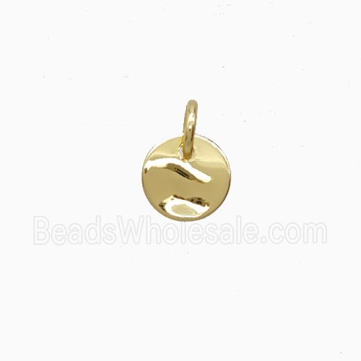 Copper Circle Pendant Flat Gold Plated