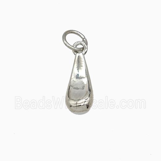 Copper Teardrop Pendant Platinum Plated