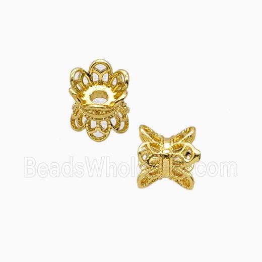 Copper Beadcaps Double Gold Plated