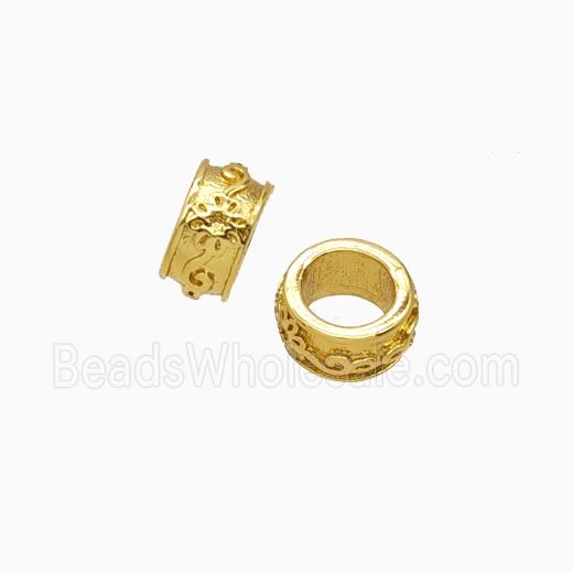 Copper Rondelle Beads Large Hole Gold Plated
