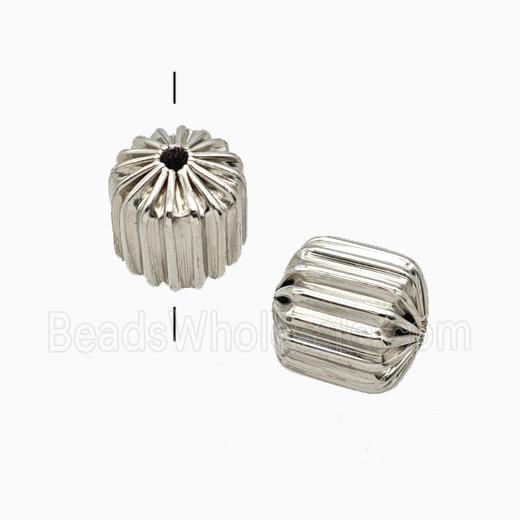 Copper Tube Beads Platinum Plated