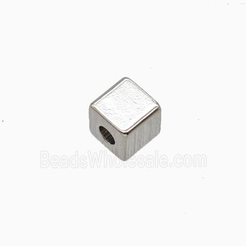 Copper Cube Beads Platinum Plated
