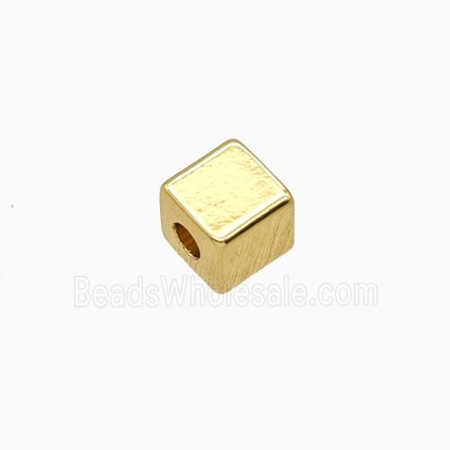 Copper Cube Beads Gold Plated