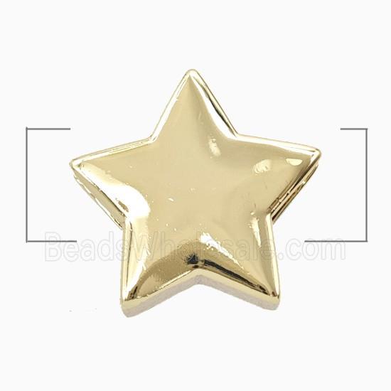 Copper Star Beads Flat Hole Gold Plated