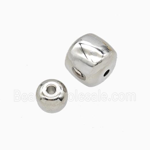 Copper Barrel Beads Platinum Plated