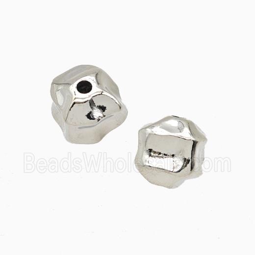 Copper Beads Freeform Platinum Plated