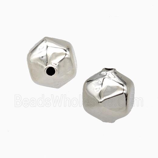 Copper Polyhedron Beads Platinum Plated