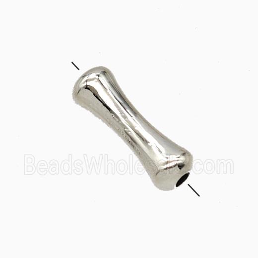 Copper Bamboo Beads Platinum Plated