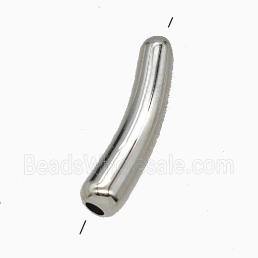 Copper Tube Beads Curving Platinum Plated