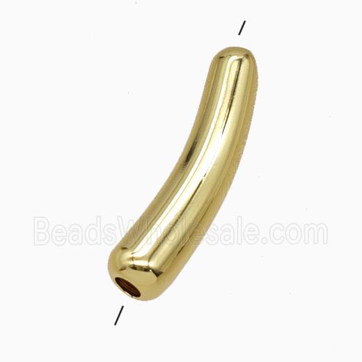 Copper Tube Beads Curving Gold Plated