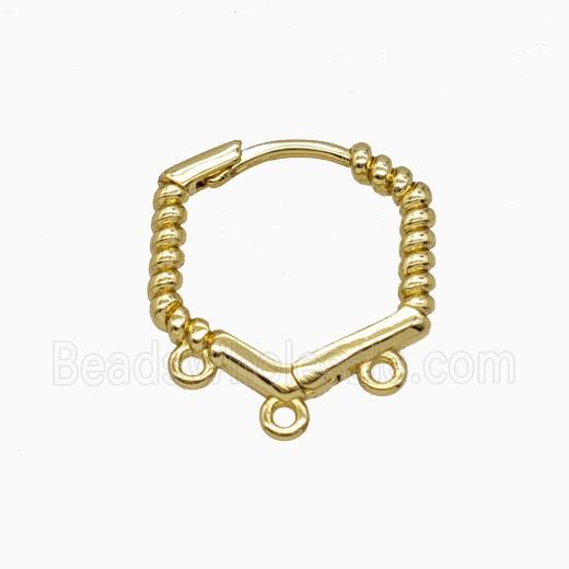 Copper Hoop Earrings Gold Plated