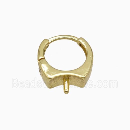 Copper Hoop Earrings With Bail Gold Plated