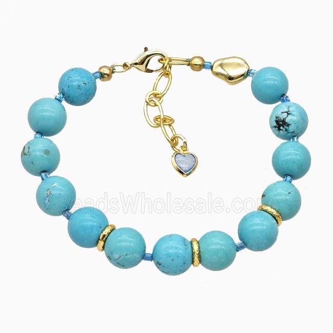 Blue Dye Turquoise Bracelets