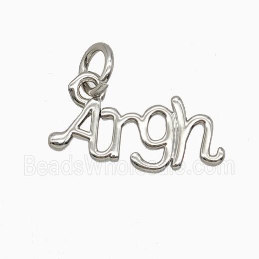 Copper Argh Pendant Letter Platinum Plated