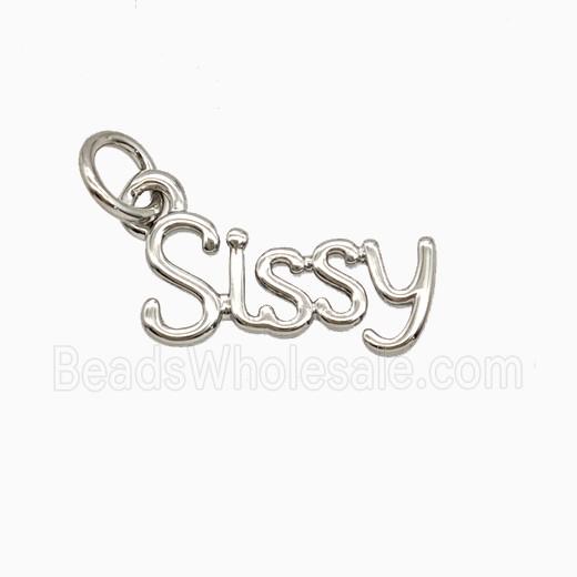 Copper Letter Sissy Pendant Platinum Plated