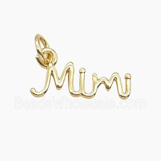 Copper Letter Mimi Pendant Gold Plated