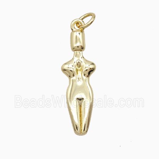 Female Body Charms Copper Pendant Gold Plated