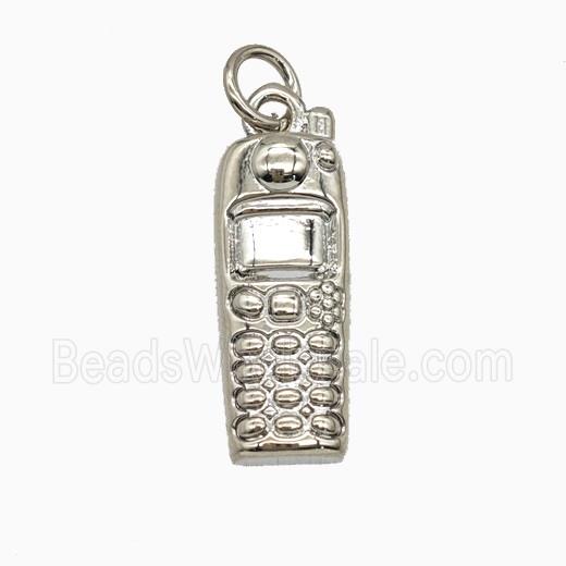 Cellphone Charms Copper Pendant Platinum Plated