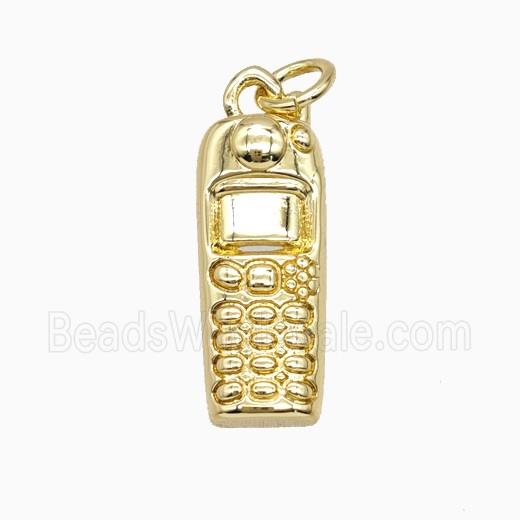 Cellphone Charms Copper Pendant Gold Plated