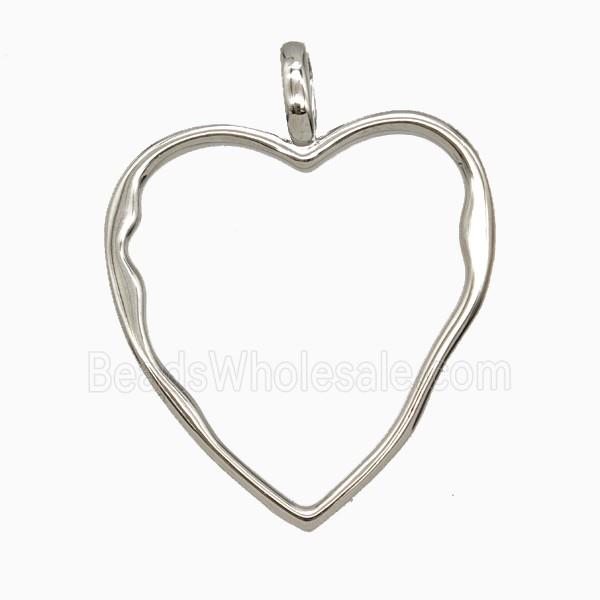 Copper Heart Pendant Platinum Plated
