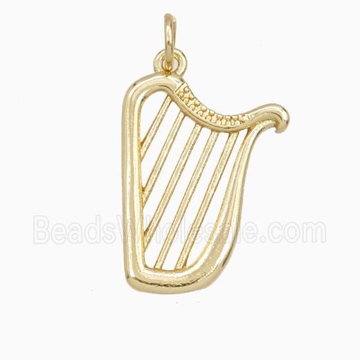 Irish Harp Charms Copper Pendant Musical Gold Plated