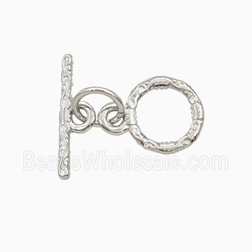 Copper Toggle Clasp Platinum Plated