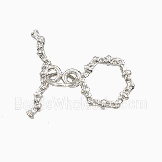 Copper Toggle Clasp Platinum Plated