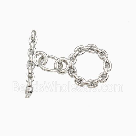 Copper Toggle Clasp Platinum Plated