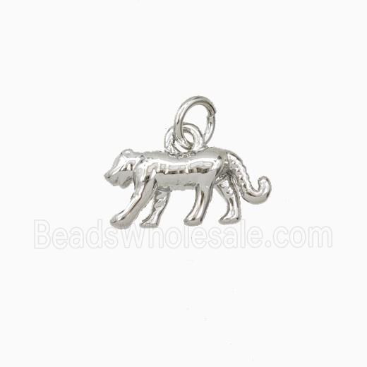 Leopard Charms Copper Pendant Platinum Plated