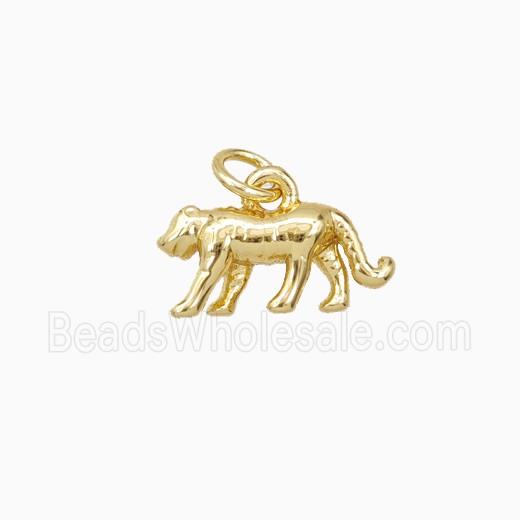 Leopard Charms Copper Pendant Gold Plated