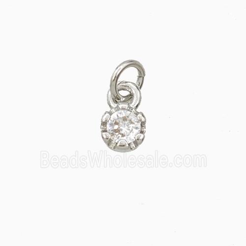 Copper Pendant Pave Zirconia Platinum Plated