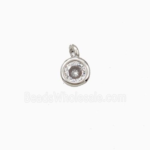 Copper Pendant Pave Zirconia Platinum Plated