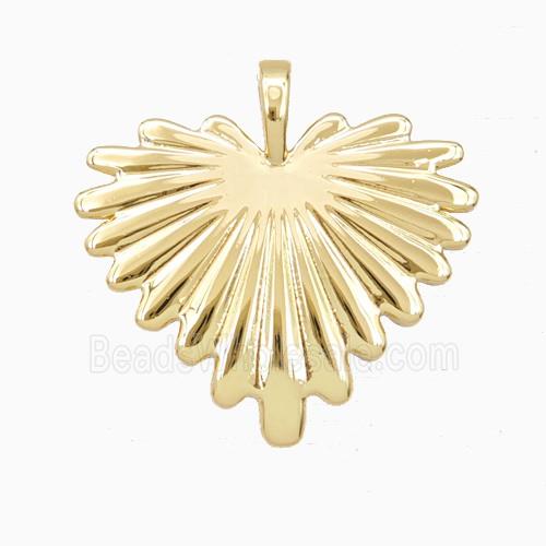 Copper Leaf Heart Pendant Gold Plated