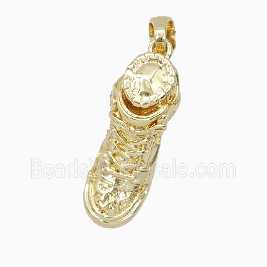 Running Shoes Charms Copper Pendant Sports Gold Plated