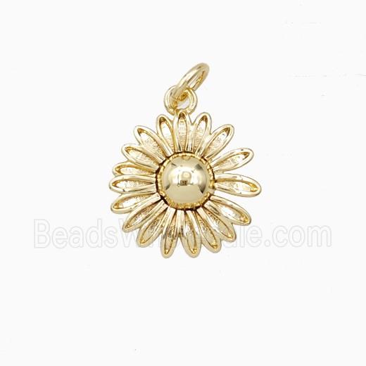 Copper Sunflower Pendant Gold Plated