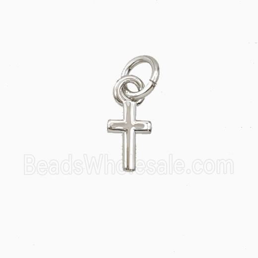 Copper Cross Pendant Platinum Plated