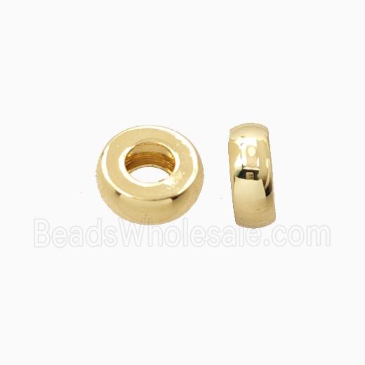 Copper Rondelle Beads Large Hole Smooth Gold Plated