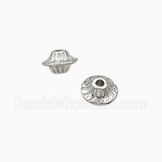 Flying Saucer Charms Copper Beads Platinum Plated
