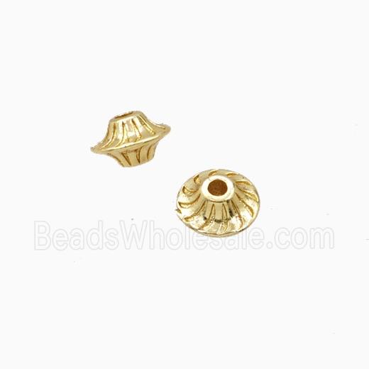 Flying Saucer Charms Copper Beads Gold Plated