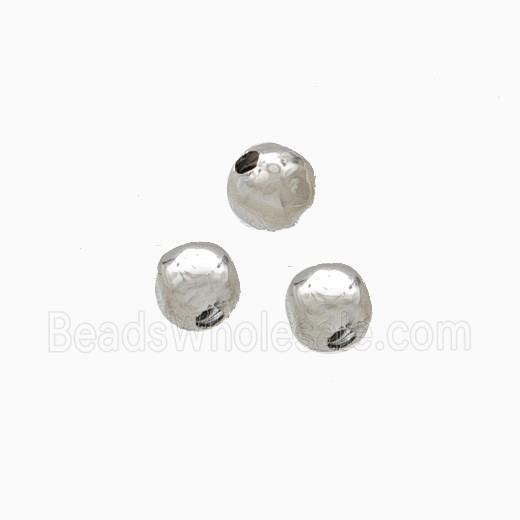 Copper Round Beads Platinum Plated