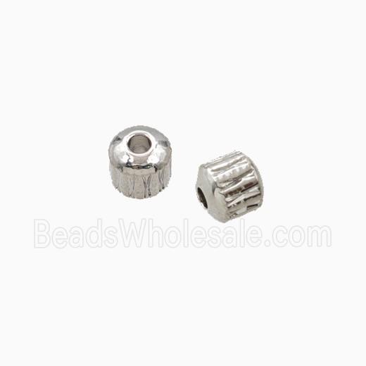 Copper Tube Beads Platinum Plated