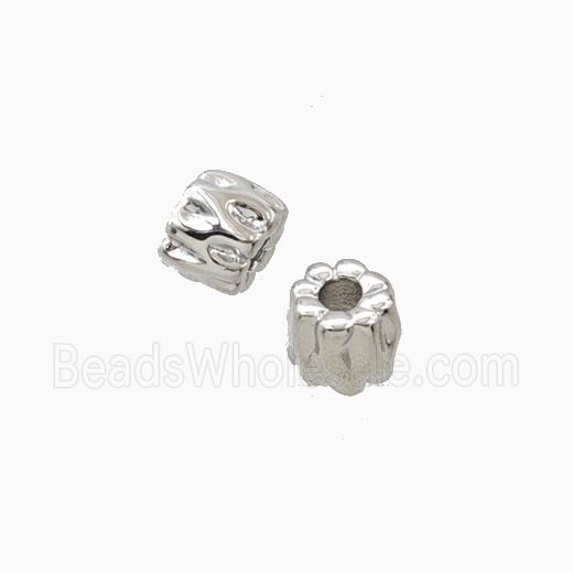 Copper Tube Beads Platinum Plated