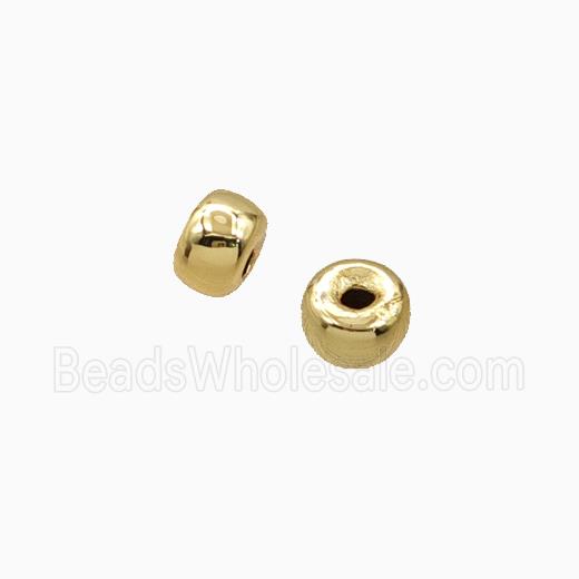 Copper Rondelle Beads Smooth Gold Plated