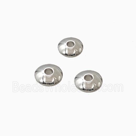 Copper Flying Saucer Beads Platinum Plated