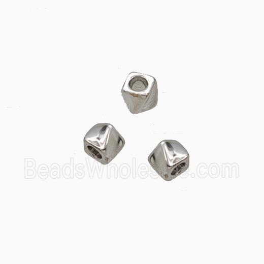 Copper Twist Beads Platinum Plated